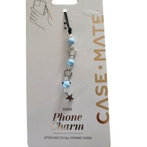 Case-Mate Silver and Blue Phone Charm